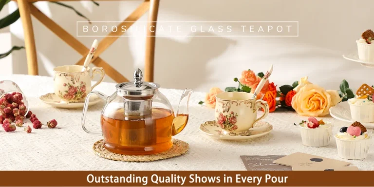 HIWARE 1000ml Glass Teapot with Removable Infuser