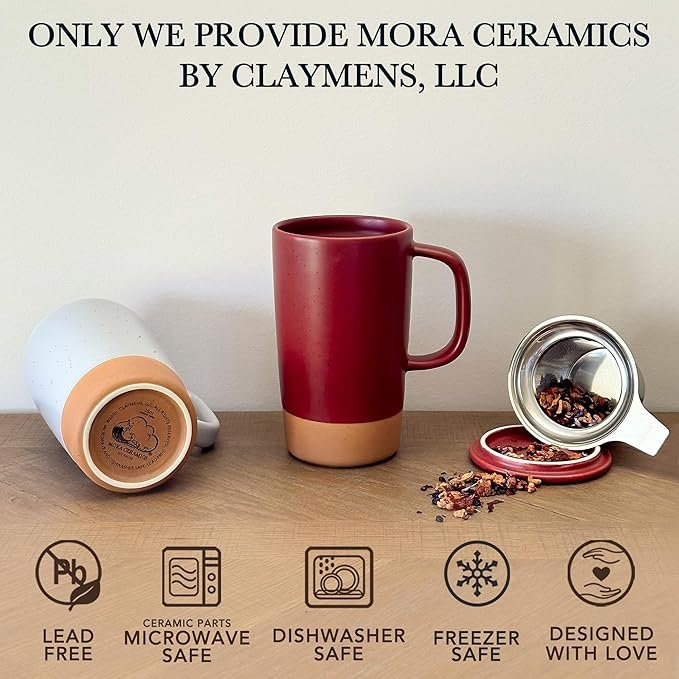 Mora Ceramics Large Tea Mug with Loose Leaf Infuser